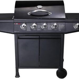 CosmoGrill Original 4+1 Gas Burner BBQ Grill with Side Burner, Warming Rack & Storage - Outdoor Garden Barbecue with Temperature Gauge