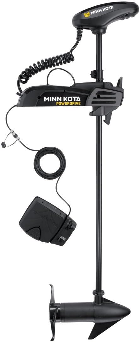 Minn Kota Pontoon PowerDrive 55 lb Thrust Bow-Mount Trolling Motor with Foot Pedal, 48″ Shaft, Freshwater