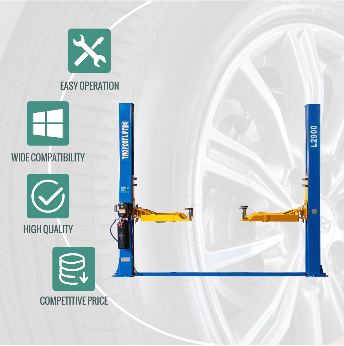 XK L1000 2-Post Car Lift – 10,000 lbs / 4,536 kg Capacity, 220V Auto Hydraulic Truck Hoist with 3-Year Parts Warranty - Image 22