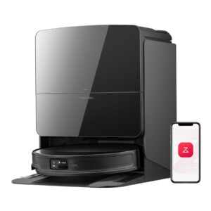 Roborock Saros 10R Robot Vacuum and Mop – Ultra-Slim 3.14”, Powerful Suction, Zero-Tangling, Self-Emptying, Smart Mapping, Hot Air Drying, Pet-Friendly – Black