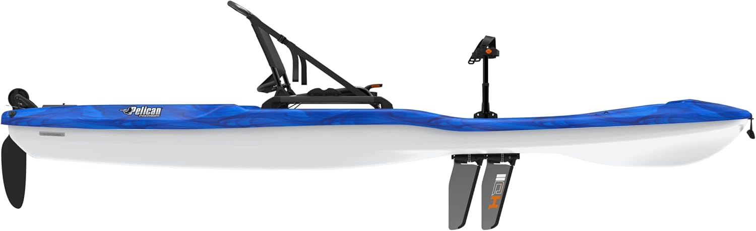 Pelican Getaway 110 HDII Pedal Drive Recreational Kayak – 11 ft Sit-On-Top, Vapor Deep Blue-White, 300 lb Capacity - Image 3