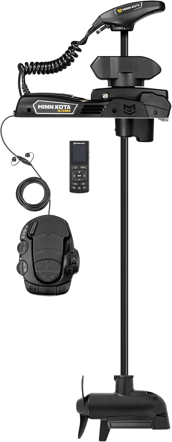 Minn Kota 1358502 Ulterra Quest 90/115 lb Thrust Brushless Bow-Mount Trolling Motor with Spot-Lock®, MEGA Side Imaging®, Wireless Remote, 60″ Shaft, Freshwater