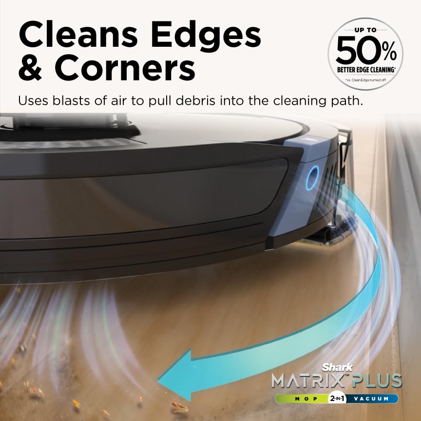 Shark Matrix Plus 2-in-1 Robot Vacuum & Mop with Sonic Mopping, Matrix Clean Navigation, Self-Empty HEPA Base, Precision Mapping, CleanEdge Technology, Pet Hair Removal, WiFi/App Control, RV2610WA - Image 28