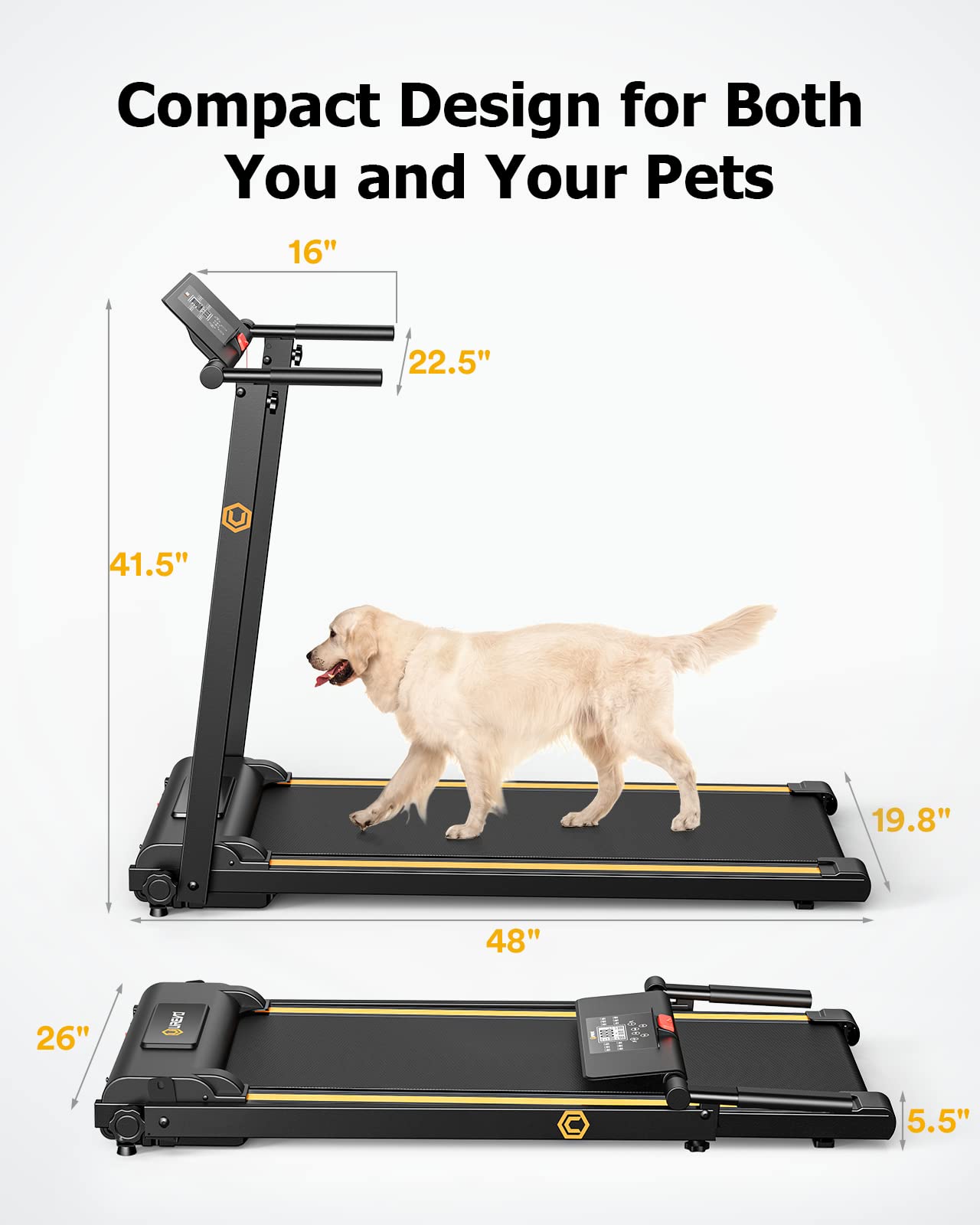 UREVO Under-Desk Walking Pad Treadmill – 0.6–6.2 MPH (1–10 km/h), 100 kg Capacity, Remote Control & LED Display, Foldable Compact Design - Image 4