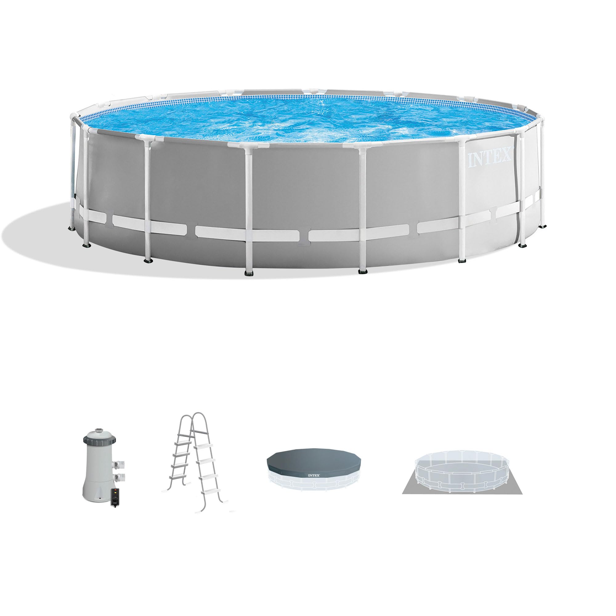 Intex 26701EH Prism Frame 10ft (3.05m) x 30in (76cm) Above Ground Pool Set – 1,185 Gallon (4,486L) Capacity with Filter Pump – Rust & Puncture Resistant, Quick Setup - Image 15