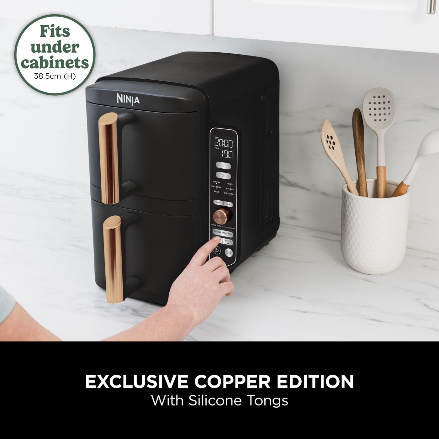 Ninja SL300UK Double Stack Air Fryer - Vertical Dual Zone, 7.6L, 2 Drawers & Racks, 6 Cooking Functions, Space Saving Design, Black - Image 3
