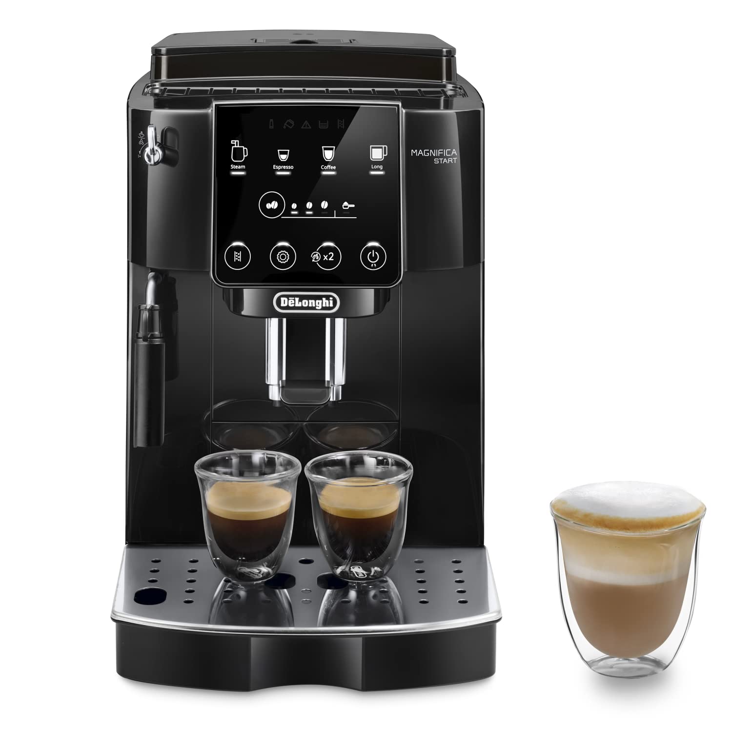 De’Longhi Magnifica ECAM222.20.B – Automatic Bean-to-Cup Espresso Machine with 4 One-Touch Recipes & Milk Nozzle, 1450 W (Black) - Image 2