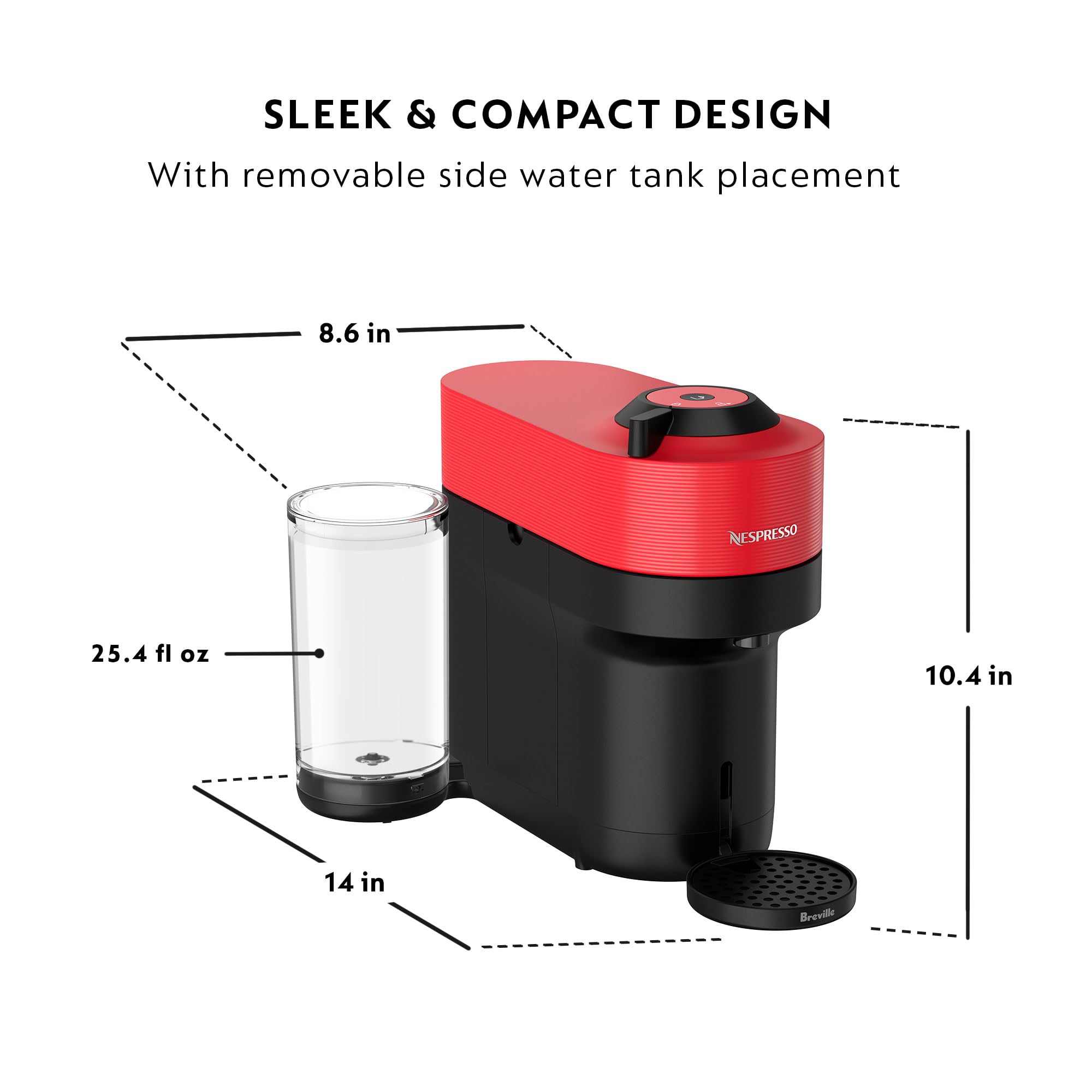 Nespresso Vertuo Pop+ Coffee & Espresso Maker by Breville – Coconut White | 5 Brew Sizes, 0.74L Removable Tank, Compact & Sustainable Design - Image 27