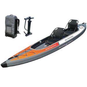 Advanced Elements AirVolution2™ 12′ Tandem Drop-Stitch Inflatable Kayak – Blue with Carry Bag