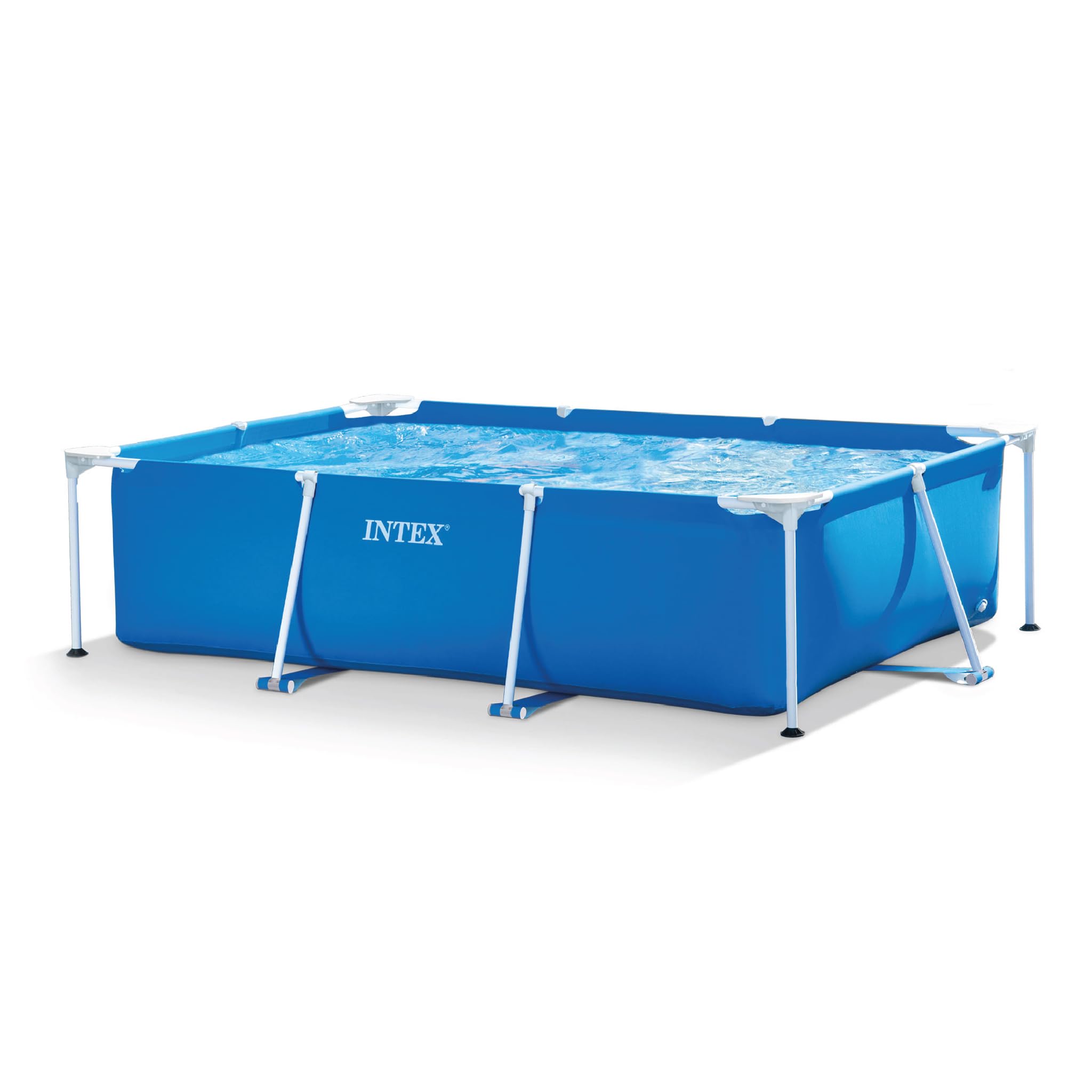 Intex 9.8ft x 6.6ft x 29.5in (300cm x 201cm x 75cm) Rectangular Above Ground Pool with Metal Frame & Flow Control Valve – Easy Setup Family Backyard Pool – 4,500L Capacity – Blue - Image 26
