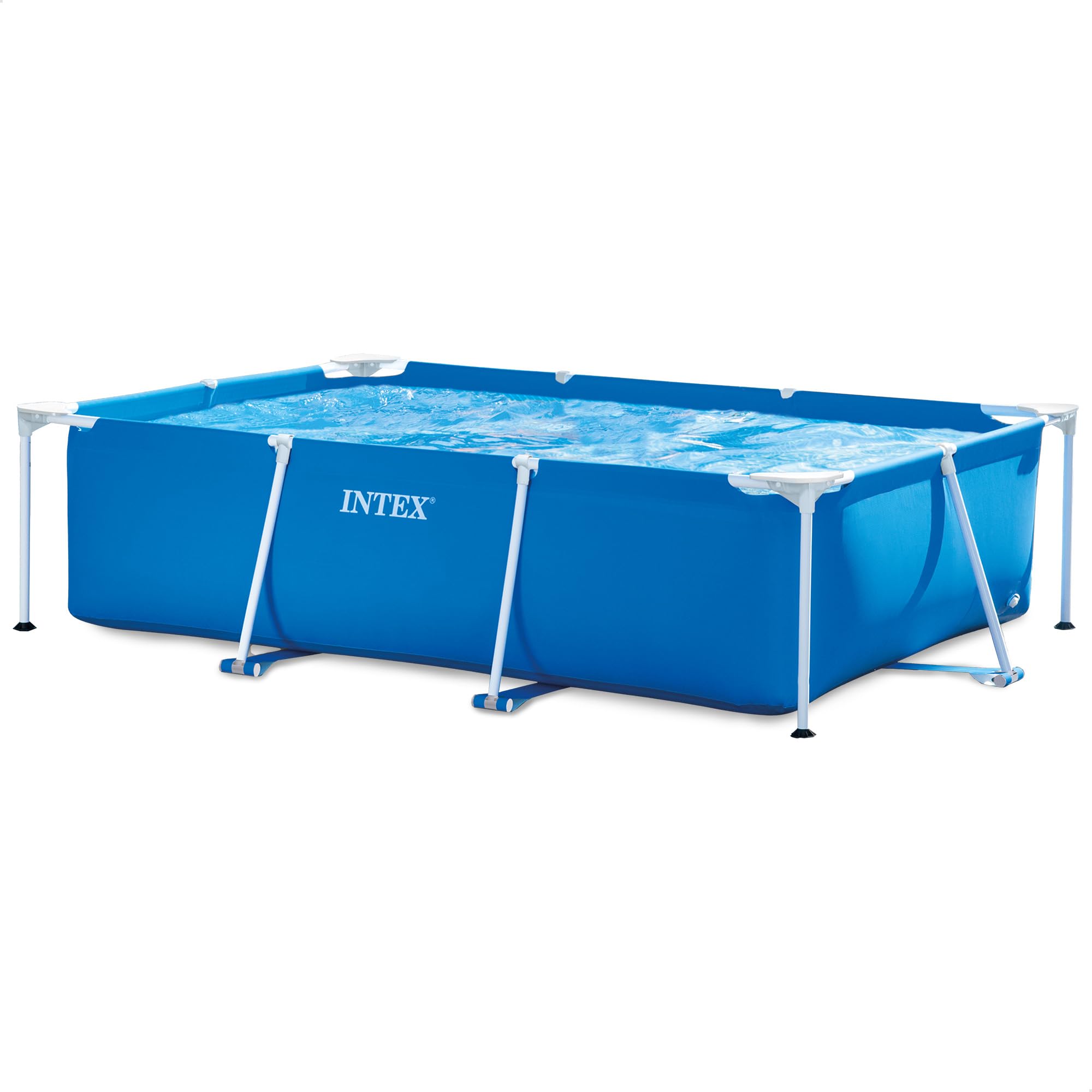 Intex 9.8ft x 6.6ft x 29.5in (300cm x 201cm x 75cm) Rectangular Above Ground Pool with Metal Frame & Flow Control Valve – Easy Setup Family Backyard Pool – 4,500L Capacity – Blue - Image 2