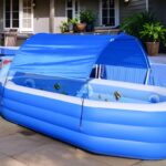 StarOcean 126" x 75" x 25" (320cm x 190cm x 64cm) Inflatable Pool with Canopy for Adults & Kids – Thick 0.6mm PVC, Built-in Seats, Backrests, and Ocean Print – Large Rectangular Blow-Up Family Pool for Backyard photo review