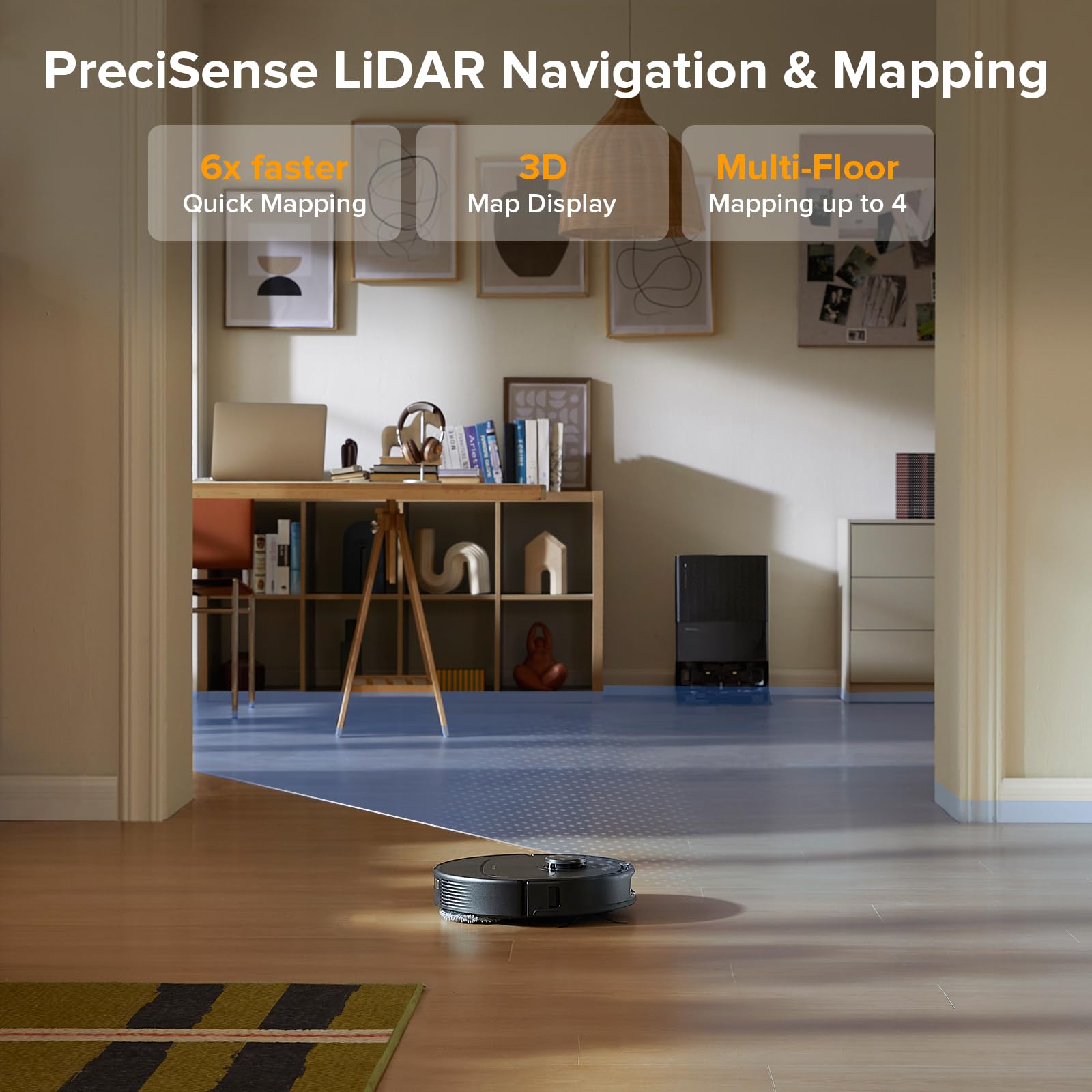 Roborock Qrevo Series Robot Vacuum and Mop – 8000Pa Suction, Dual Spinning Mops, LiDAR Navigation, Self-Emptying Dock, Smart App & Pet Hair Cleaning - Image 10