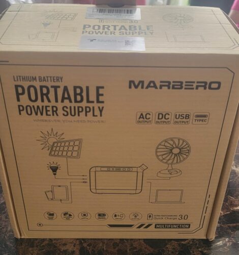 MARBERO M82 Portable Power Station – 88Wh/24000mAh Lithium Battery | 80W AC Output | Solar Rechargeable Backup Power Bank for Camping, Emergency, RV & Outdoor Use photo review