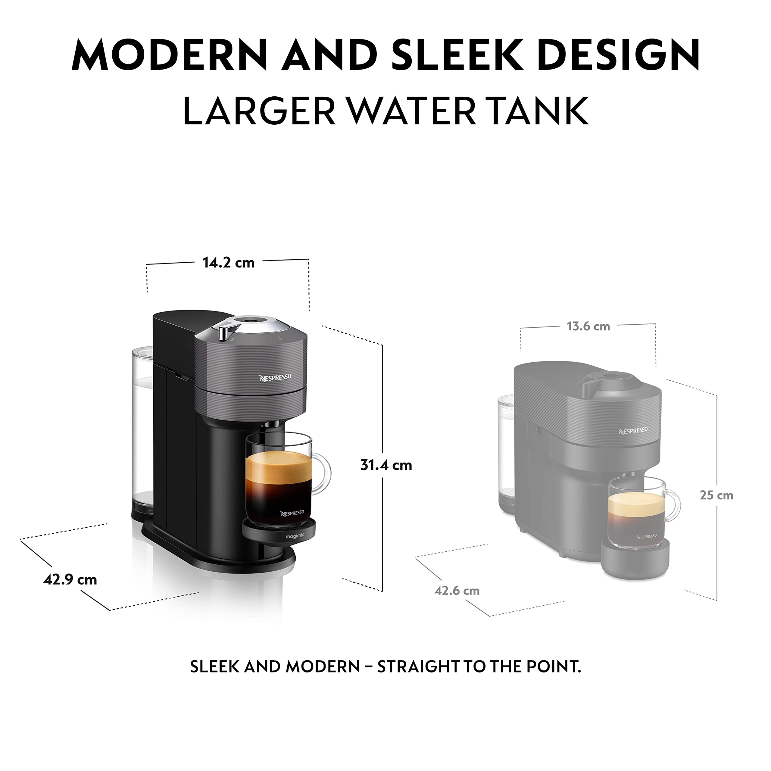 Nespresso ENV120.GYAE Vertuo Next Coffee Machine with Milk Frother – Dark Grey - Image 15