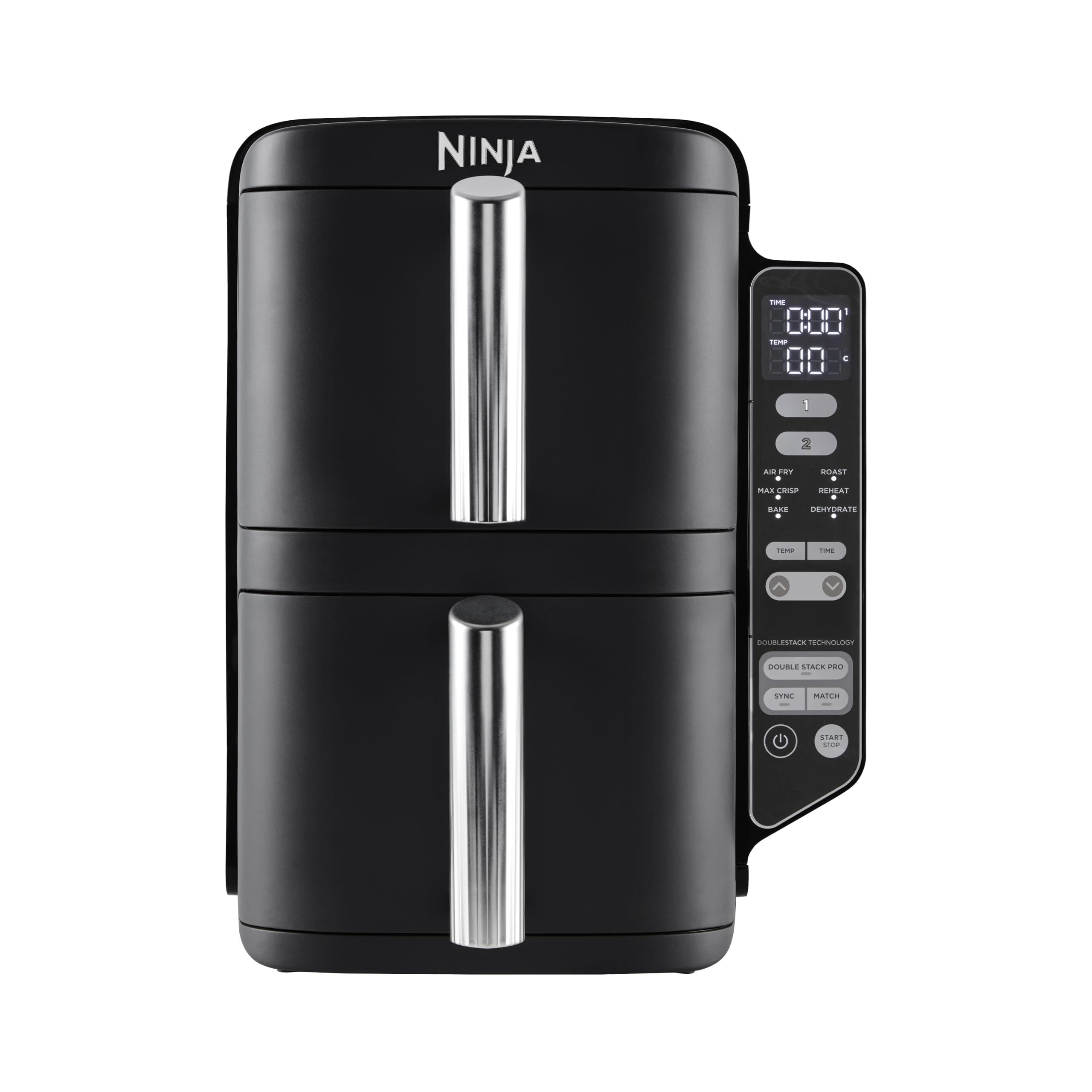 Ninja SL300UK Double Stack Air Fryer - Vertical Dual Zone, 7.6L, 2 Drawers & Racks, 6 Cooking Functions, Space Saving Design, Black - Image 2