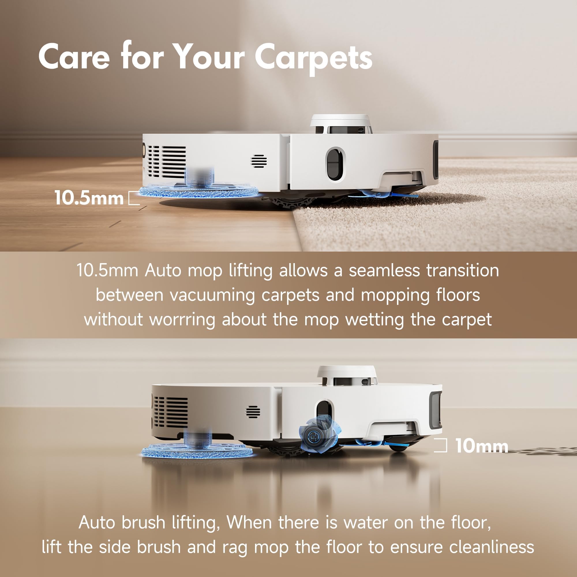 MOVA P10 Pro Ultra Robot Vacuum & Mop Combo | 13,000Pa Suction, 149℉ Mop Washing, Dual Spinning Mop, Auto Empty, App Control - Image 13