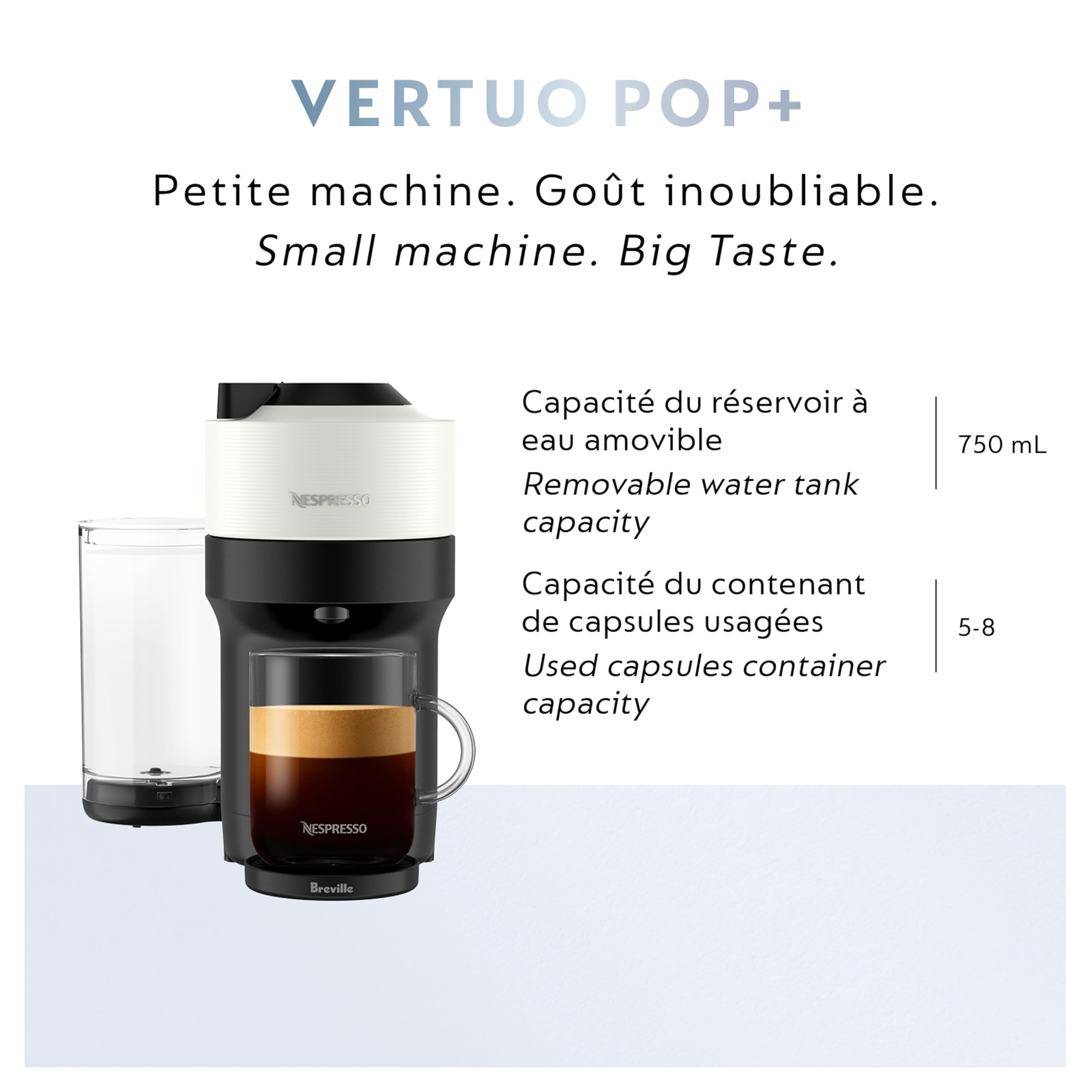 Nespresso Vertuo Pop+ Coffee & Espresso Maker by Breville – Coconut White | 5 Brew Sizes, 0.74L Removable Tank, Compact & Sustainable Design - Image 57
