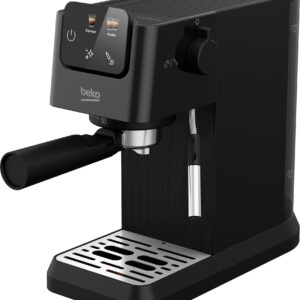 Beko CaffeExperto CEP5304X – Semi-Automatic Espresso Machine with Colour Touch Display & Integrated Milk Jug, Dual Nozzle, 15-Bar, Silver