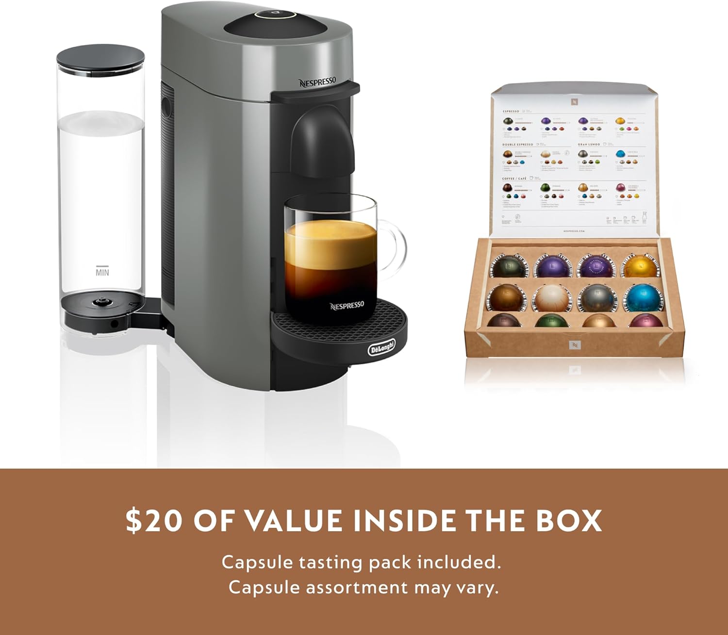 Nespresso VertuoPlus Coffee & Espresso Maker by De'Longhi – Grey | 4 Brew Sizes, 1.18L Removable Tank, Centrifusion Technology - Image 24