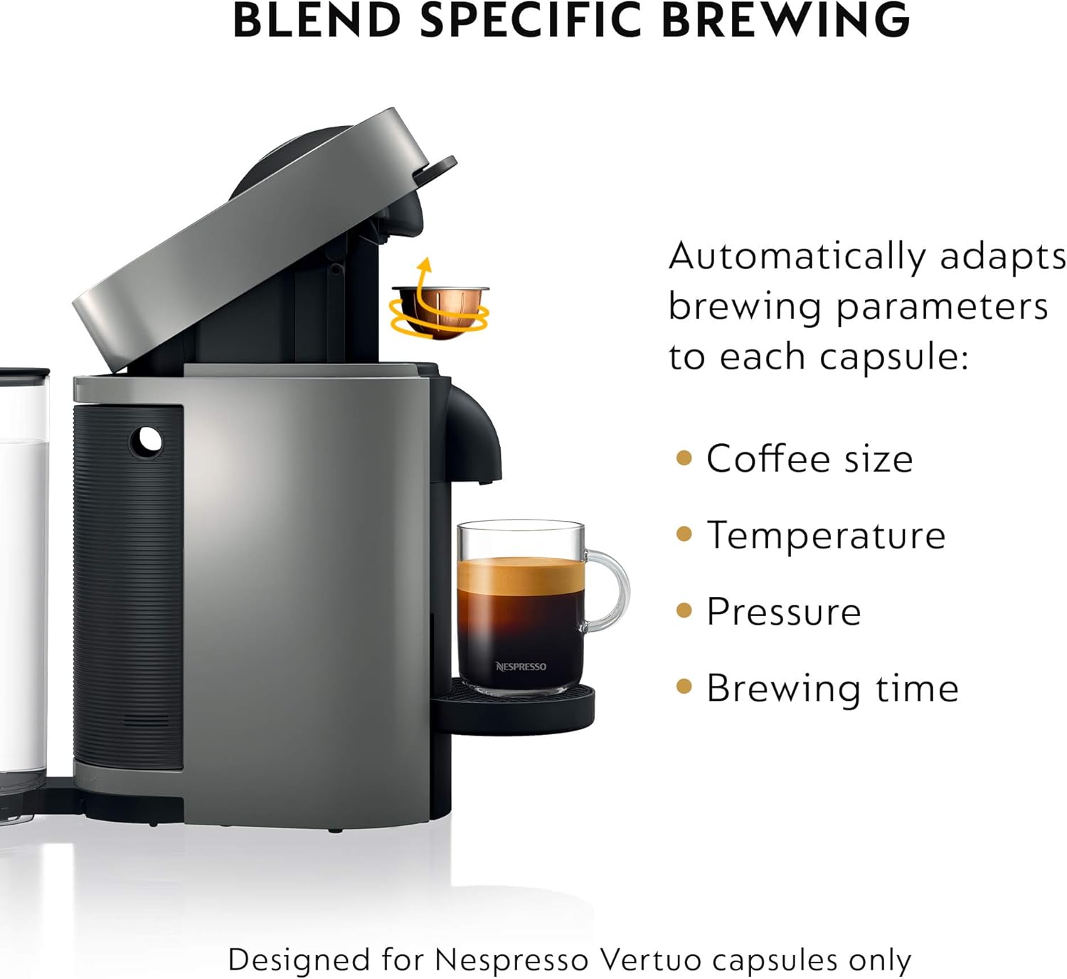 Nespresso VertuoPlus Coffee & Espresso Maker by De'Longhi – Grey | 4 Brew Sizes, 1.18L Removable Tank, Centrifusion Technology - Image 21