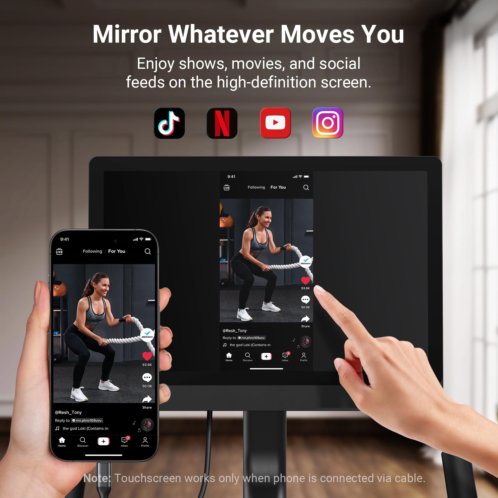 MERACH Stationary Exercise Bike – Quiet Belt-Drive Indoor Cycling with Bluetooth App, 300 lb Capacity, LED Monitor, Tablet Mount & Fitness Courses - Image 7