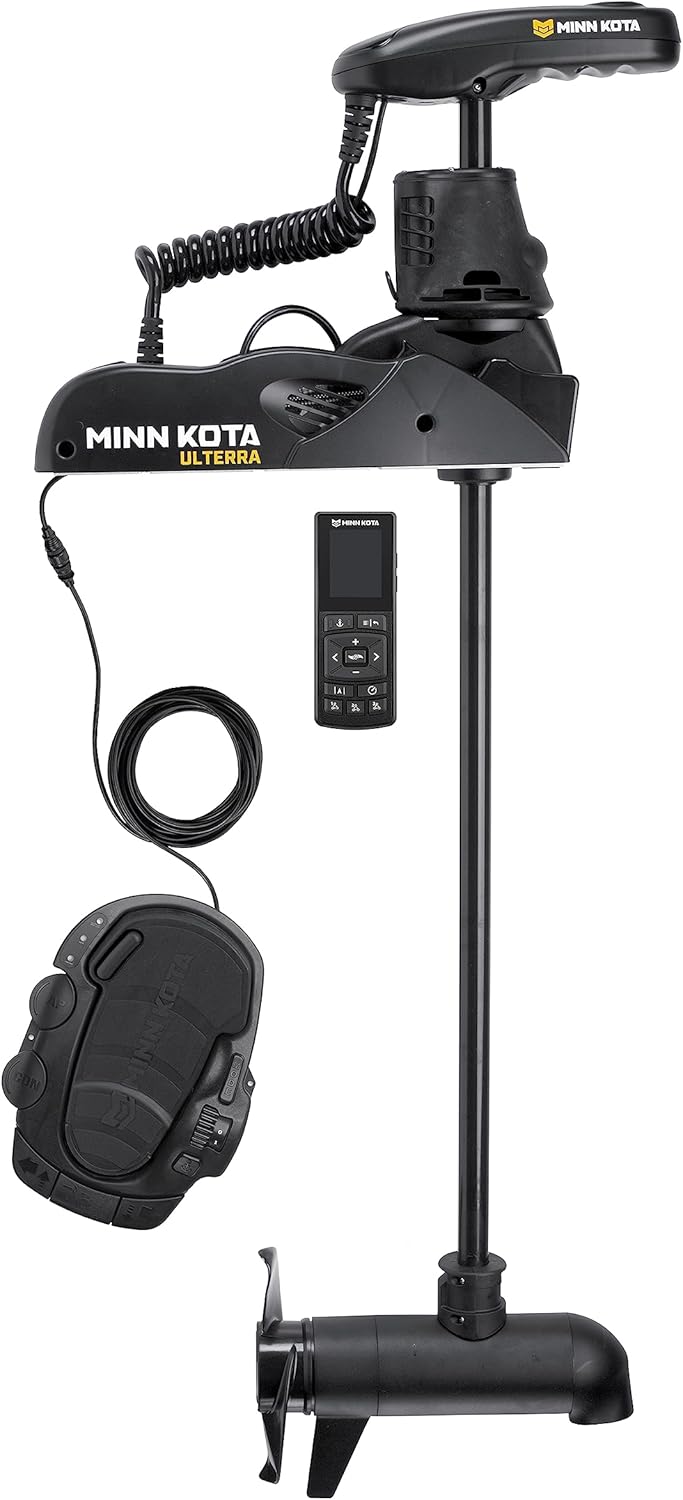 Minn Kota 1358975 Ulterra 80 lb Thrust Bow-Mount Trolling Motor with Dual Spectrum CHIRP Sonar, Wireless Remote, 45″ Shaft, Freshwater