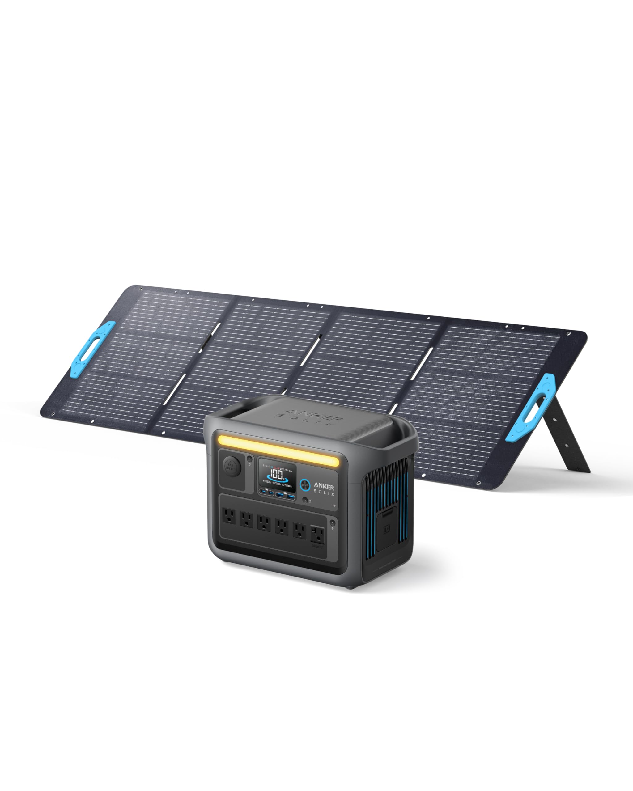 Anker SOLIX C1000 1056 Wh Portable Power Station – 1800 W (2400 W Surge) Solar Generator, Full Charge in 58 Min, LiFePO4 Battery for Home Backup & Camping