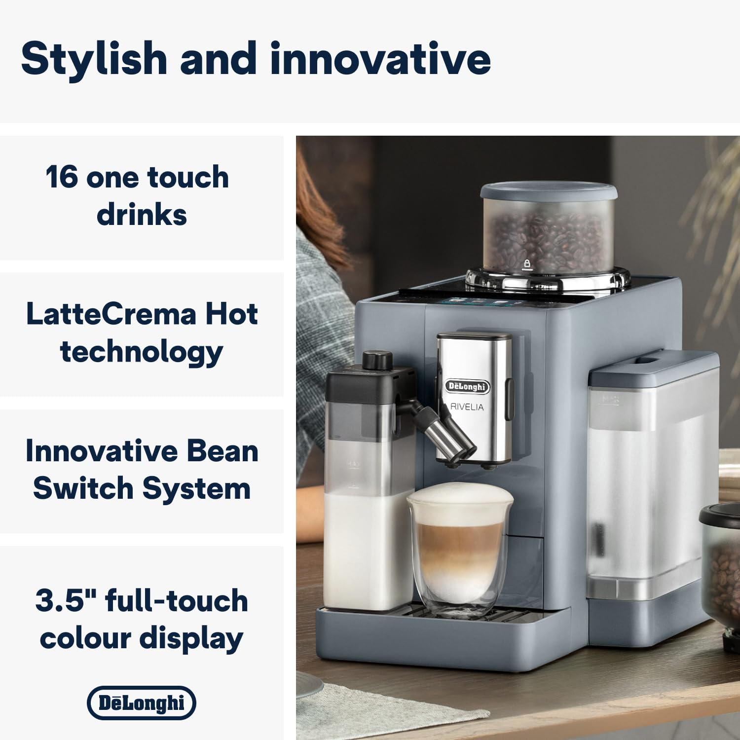 De'Longhi Rivelia – Bean-to-Cup Coffee Machine EXAM440.55.G - Image 4