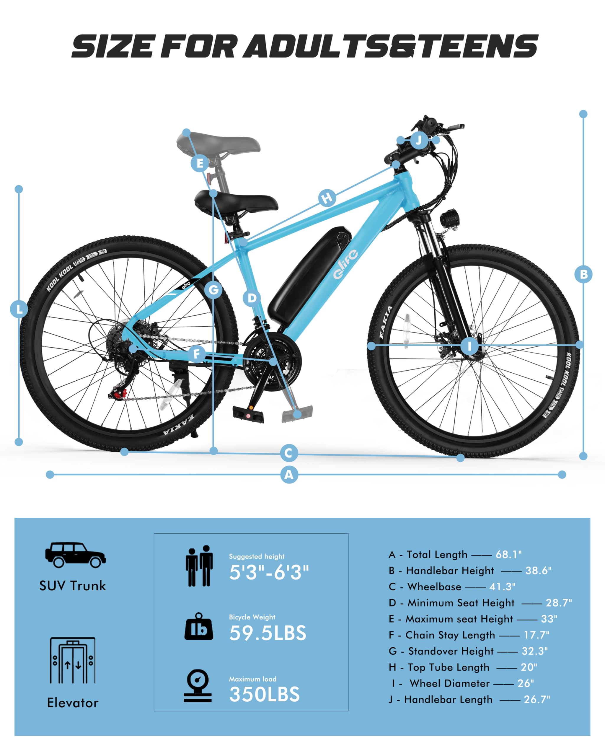 Racer Electric Bike for Adults - 21-Speed Mountain Lightweight Ebike with Peak 750W 22MPH Brushless Motor, 375Wh Removable Battery, 26X2.1 Tire Step Over E-MTB, Up to 40 Miles - Image 32