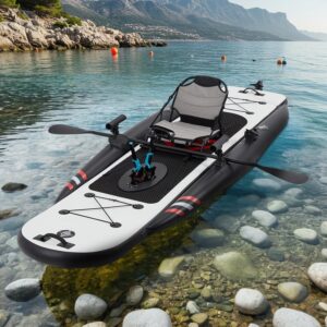 12ft Inflatable Fishing Kayak with Pedal System – PVC Premium, Aluminum Seat, Rudder & Accessories