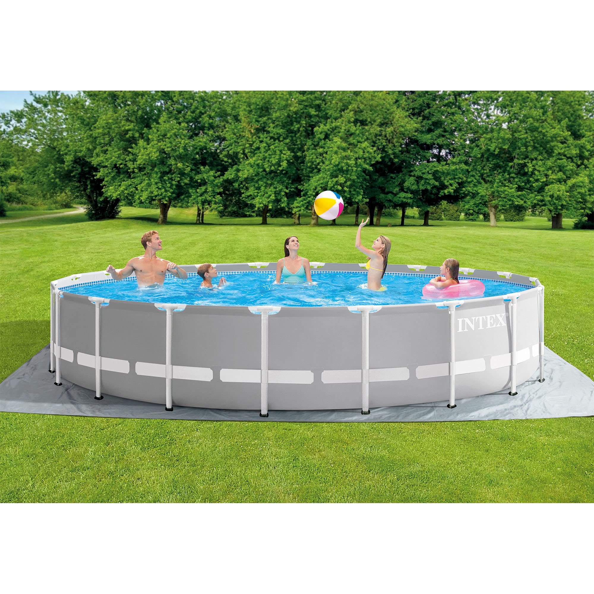 Intex 26701EH Prism Frame 10ft (3.05m) x 30in (76cm) Above Ground Pool Set – 1,185 Gallon (4,486L) Capacity with Filter Pump – Rust & Puncture Resistant, Quick Setup - Image 56