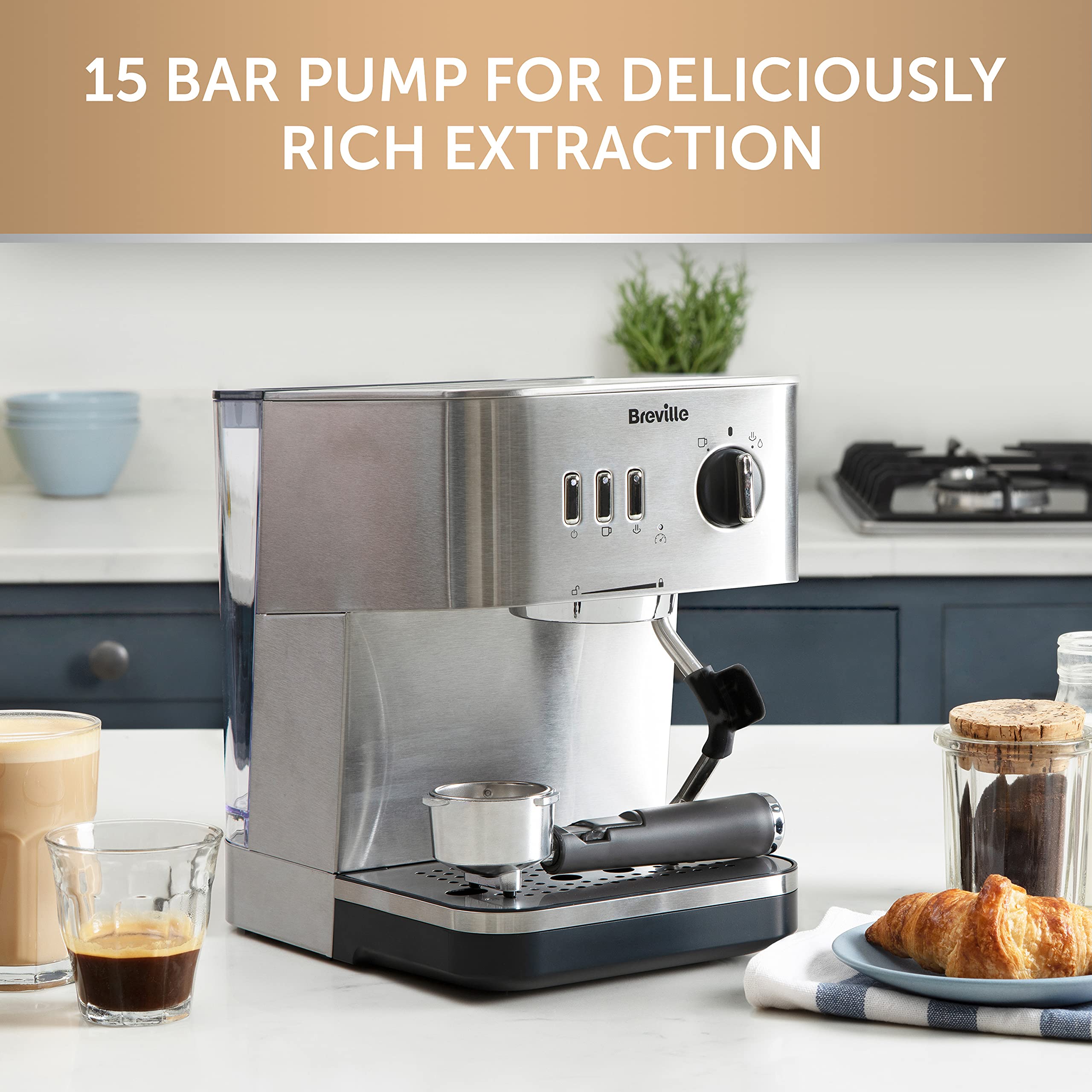 Breville Barista Max Espresso Machine – Integrated Bean Grinder, Milk Frother, 15 Bar Pump, 2.8L Tank, Stainless Steel Espresso, Latte & Cappuccino Maker - Image 32
