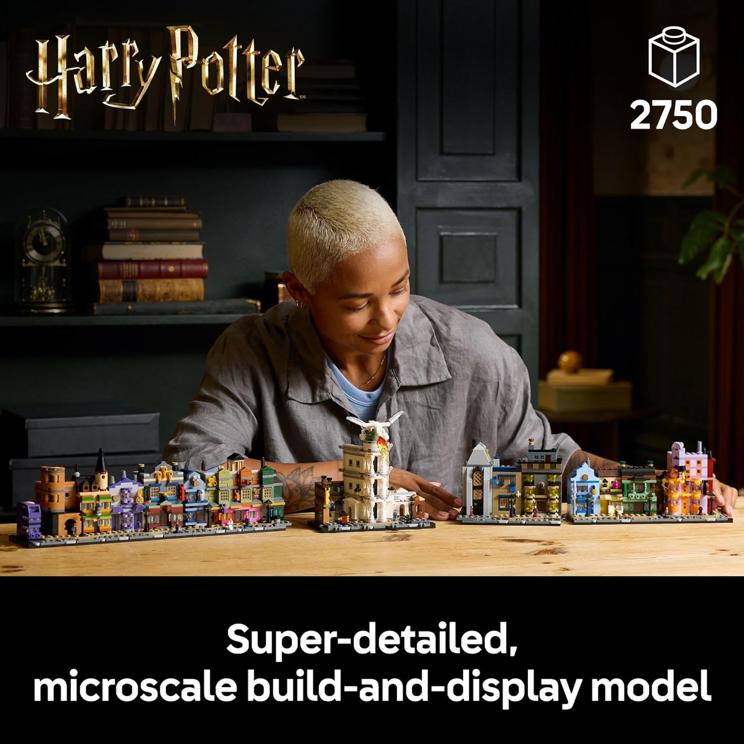 LEGO Harry Potter Diagon Alley 76444 – Wizarding Shops Microscale Building Set for Adults with 12 Microfigures, Collectible Harry Potter Gift for Fans – 2,750 Pieces - Image 2