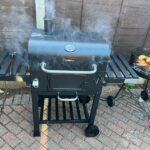 CosmoGrill Outdoor XL Charcoal Smoker BBQ Grill – Adjustable Charcoal Pan, Built-in Thermometer, 2 Side Tables, Chimney & Wheels – Portable Garden Barbecue Smoker photo review