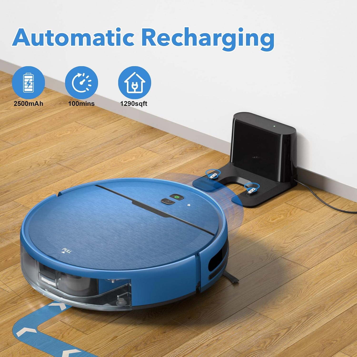iMartine BR151 Robot Vacuum and Mop Combo – 2-in-1 Slim Robotic Cleaner with 2300Pa Suction, App/Voice/Remote Control, Self-Charging, Quiet Operation for Pet Hair, Hard Floors & Low Pile Carpet - Image 7