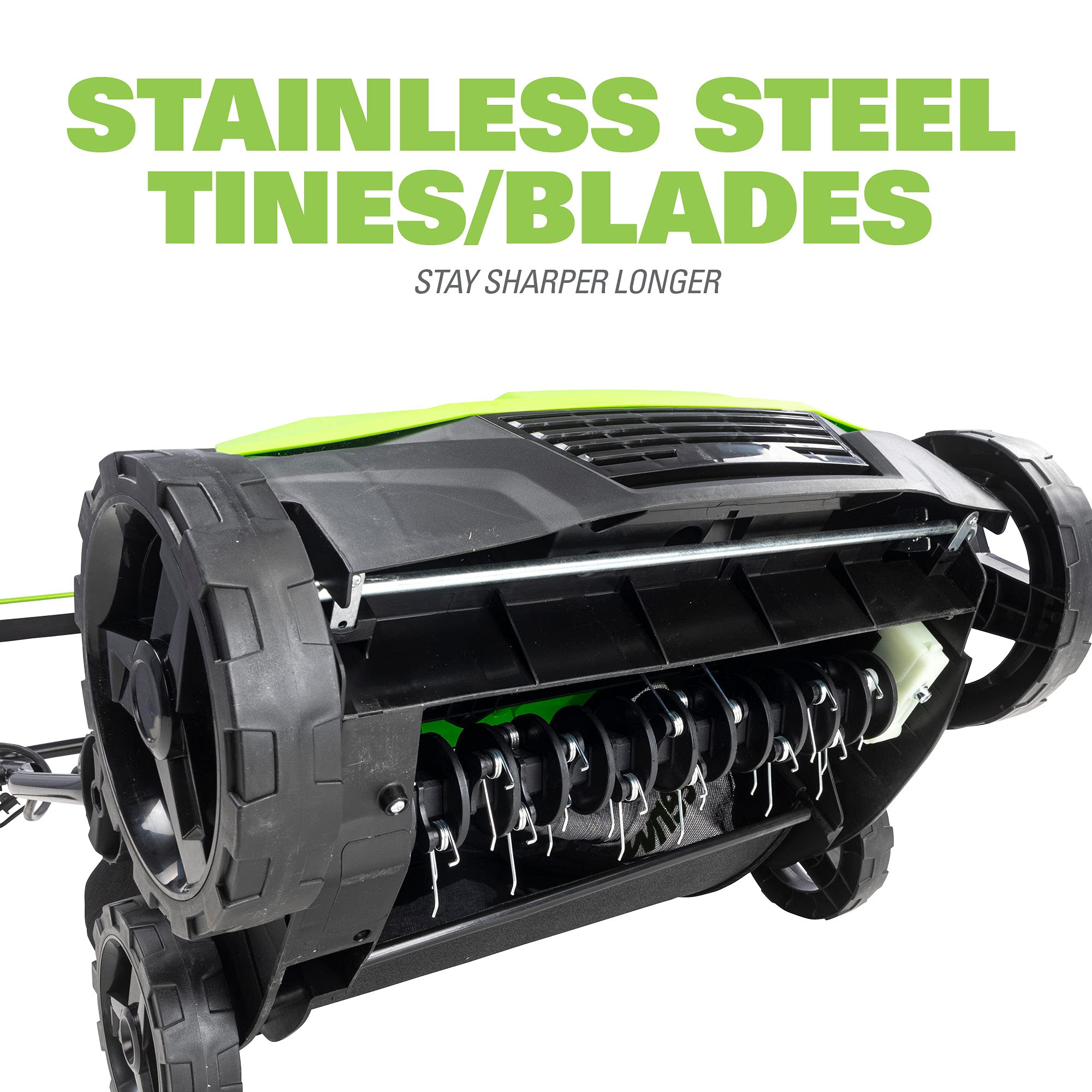 Greenworks 13 Amp Corded Dethatcher & Scarifier – 14″ (35.6 cm) Deck, 5-Position Depth (DT13B00) - Image 7