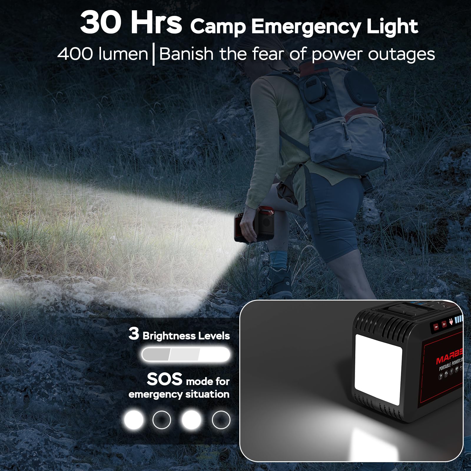 MARBERO M82 Portable Power Station – 88Wh/24000mAh Lithium Battery | 80W AC Output | Solar Rechargeable Backup Power Bank for Camping, Emergency, RV & Outdoor Use - Image 36