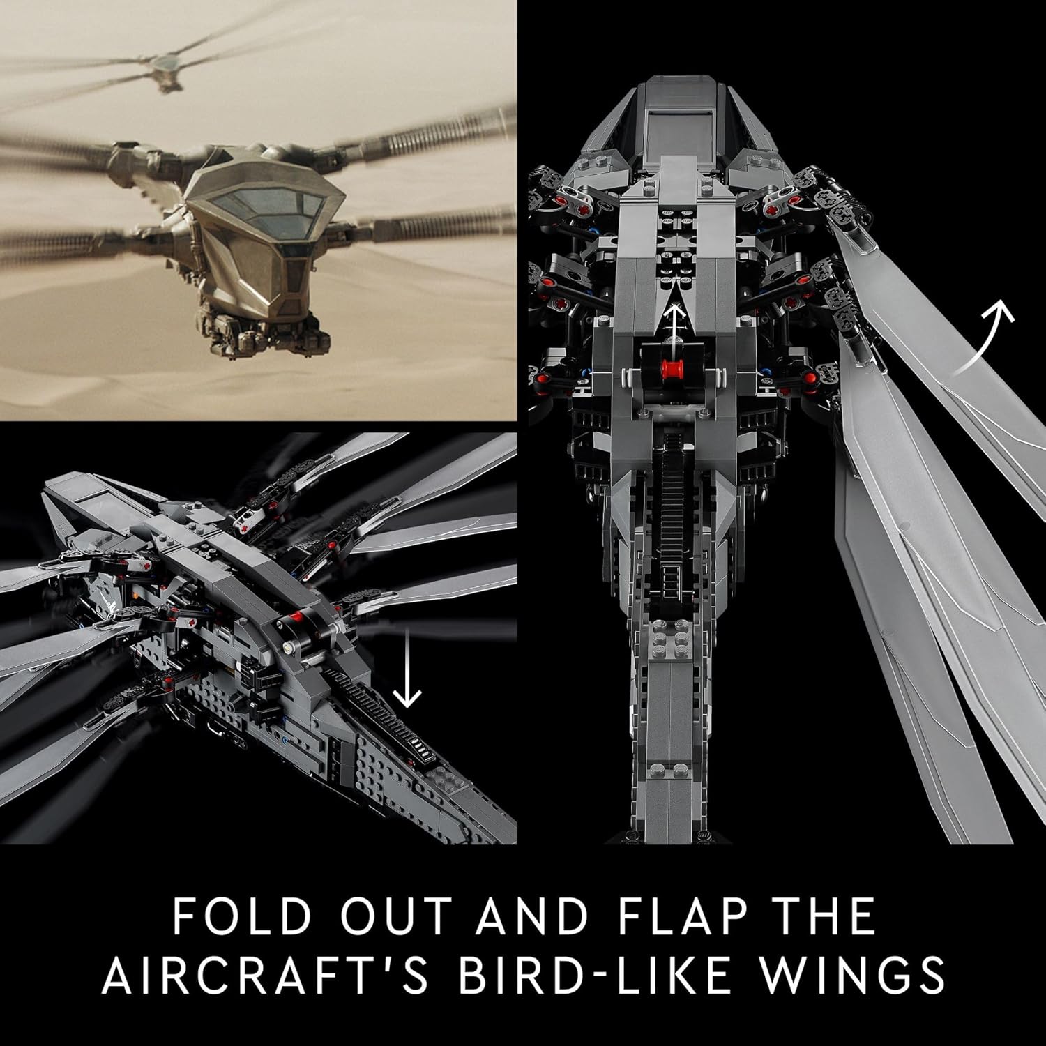 LEGO Icons Dune Atreides Royal Ornithopter 10327 Building Set for Adults, Collectible Sci-Fi Display Model with 8 Minifigures, Gift Idea for Dune Movie Fans - Image 3