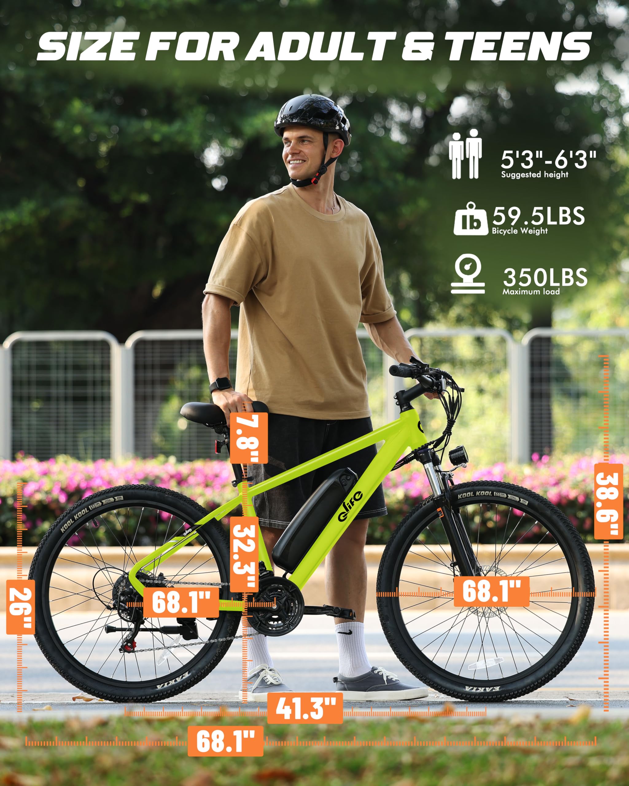 Racer Electric Bike for Adults - 21-Speed Mountain Lightweight Ebike with Peak 750W 22MPH Brushless Motor, 375Wh Removable Battery, 26X2.1 Tire Step Over E-MTB, Up to 40 Miles - Image 68