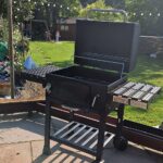 CosmoGrill Outdoor XL Charcoal Smoker BBQ Grill – Adjustable Charcoal Pan, Built-in Thermometer, 2 Side Tables, Chimney & Wheels – Portable Garden Barbecue Smoker photo review