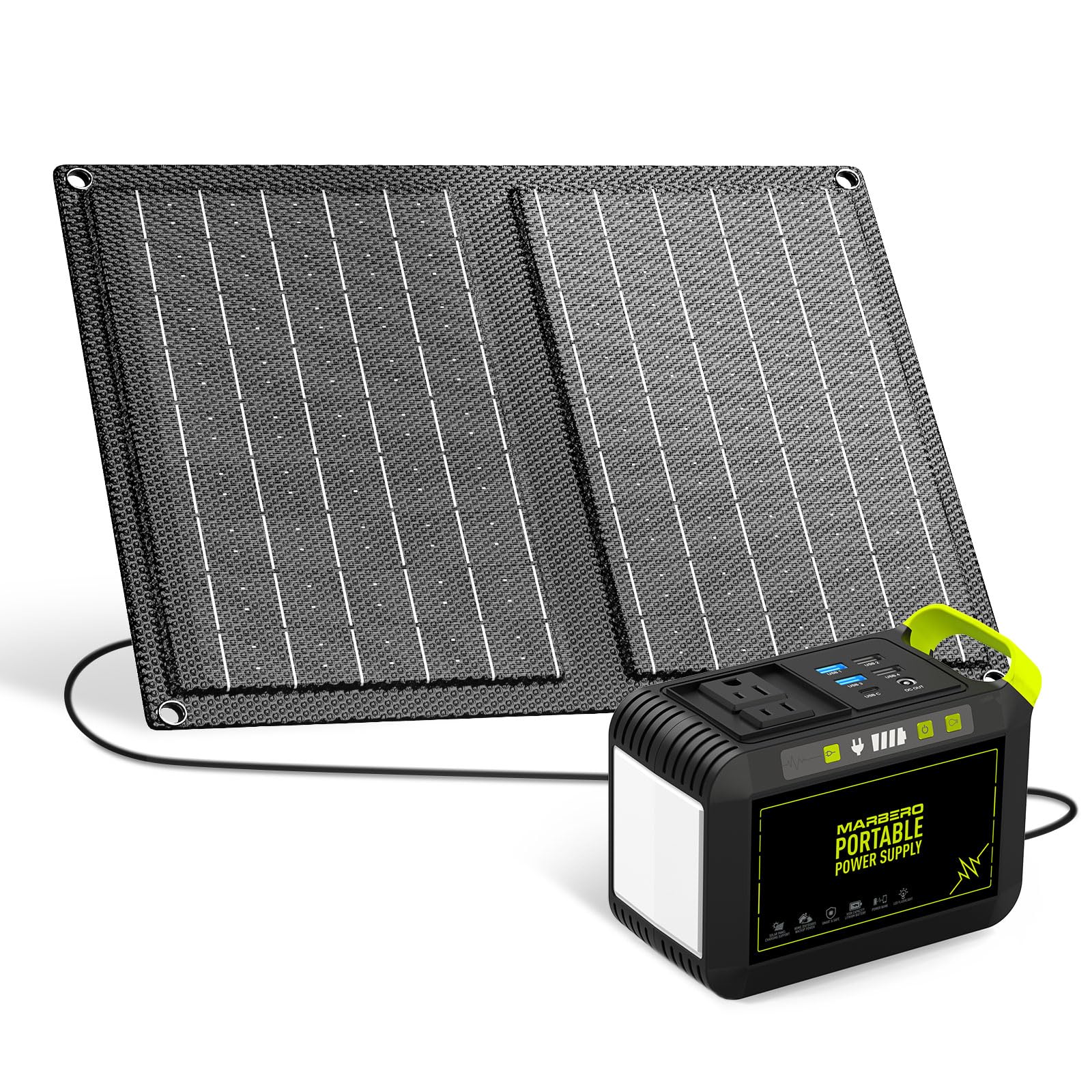 MARBERO M82 Portable Power Station – 88Wh/24000mAh Lithium Battery | 80W AC Output | Solar Rechargeable Backup Power Bank for Camping, Emergency, RV & Outdoor Use - Image 5