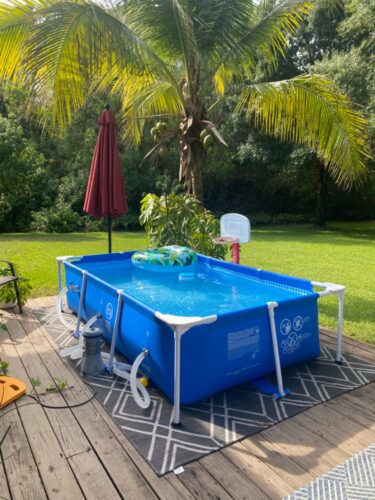 Intex 9.8ft x 6.6ft x 29.5in (300cm x 201cm x 75cm) Rectangular Above Ground Pool with Metal Frame & Flow Control Valve – Easy Setup Family Backyard Pool – 4,500L Capacity – Blue photo review
