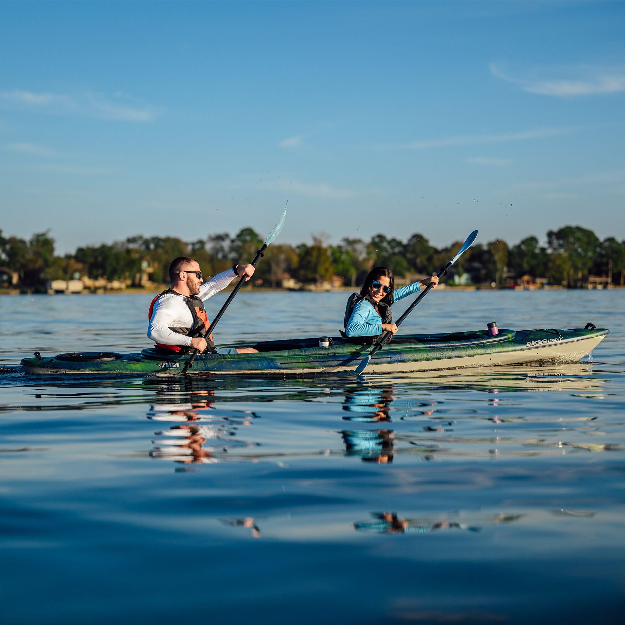 Pelican Argo 136XP 13′ Sit-In Tandem Kayak – Lightweight Ram-X™ Hull & ERGOFIT™ Seating (Cloud) - Image 12