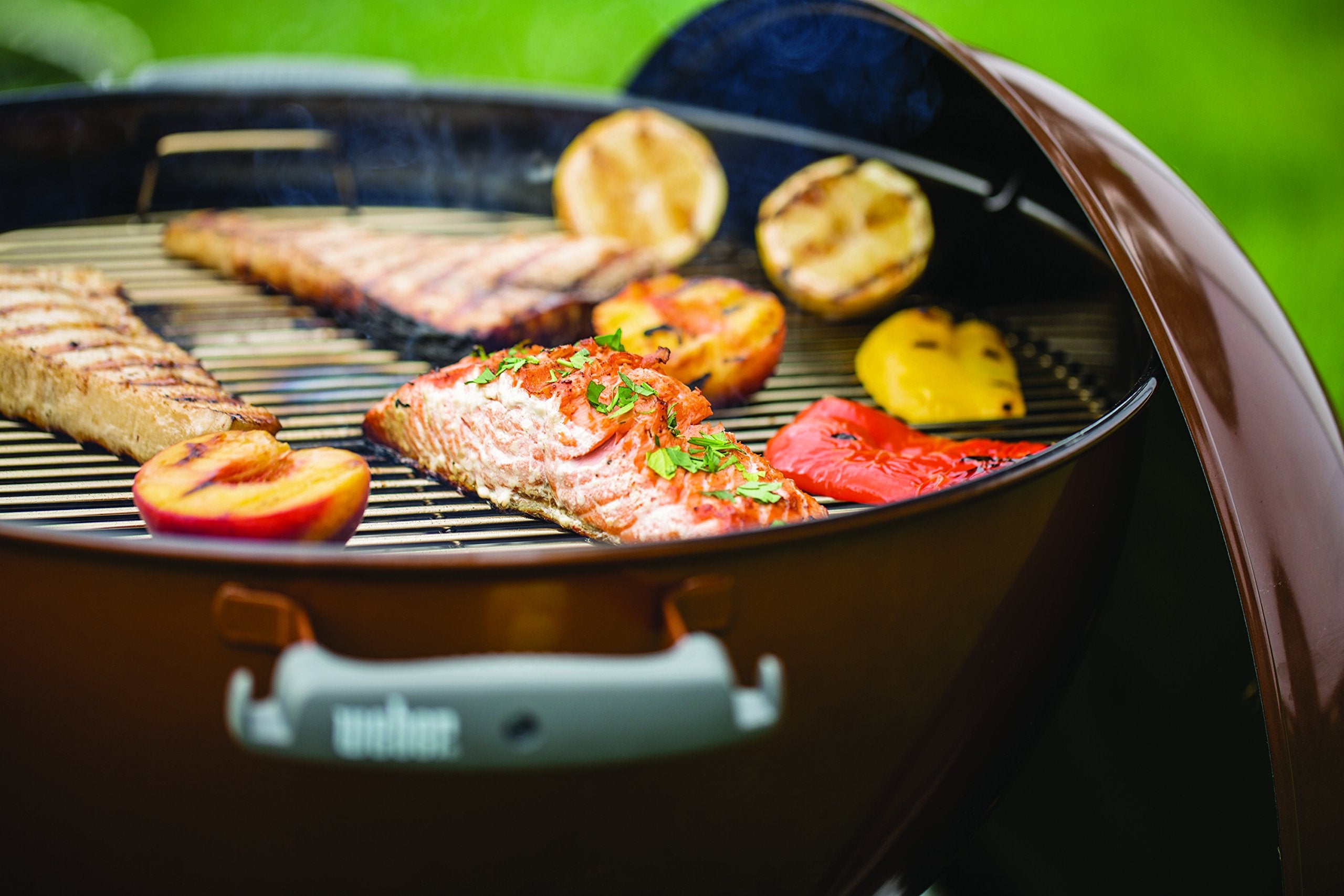 Weber Original Kettle Premium Charcoal Grill – 22-Inch Black BBQ with Hinged Cooking Grate, One-Touch Cleaning System, Heat Retention Lid, and Built-In Thermometer - Image 7