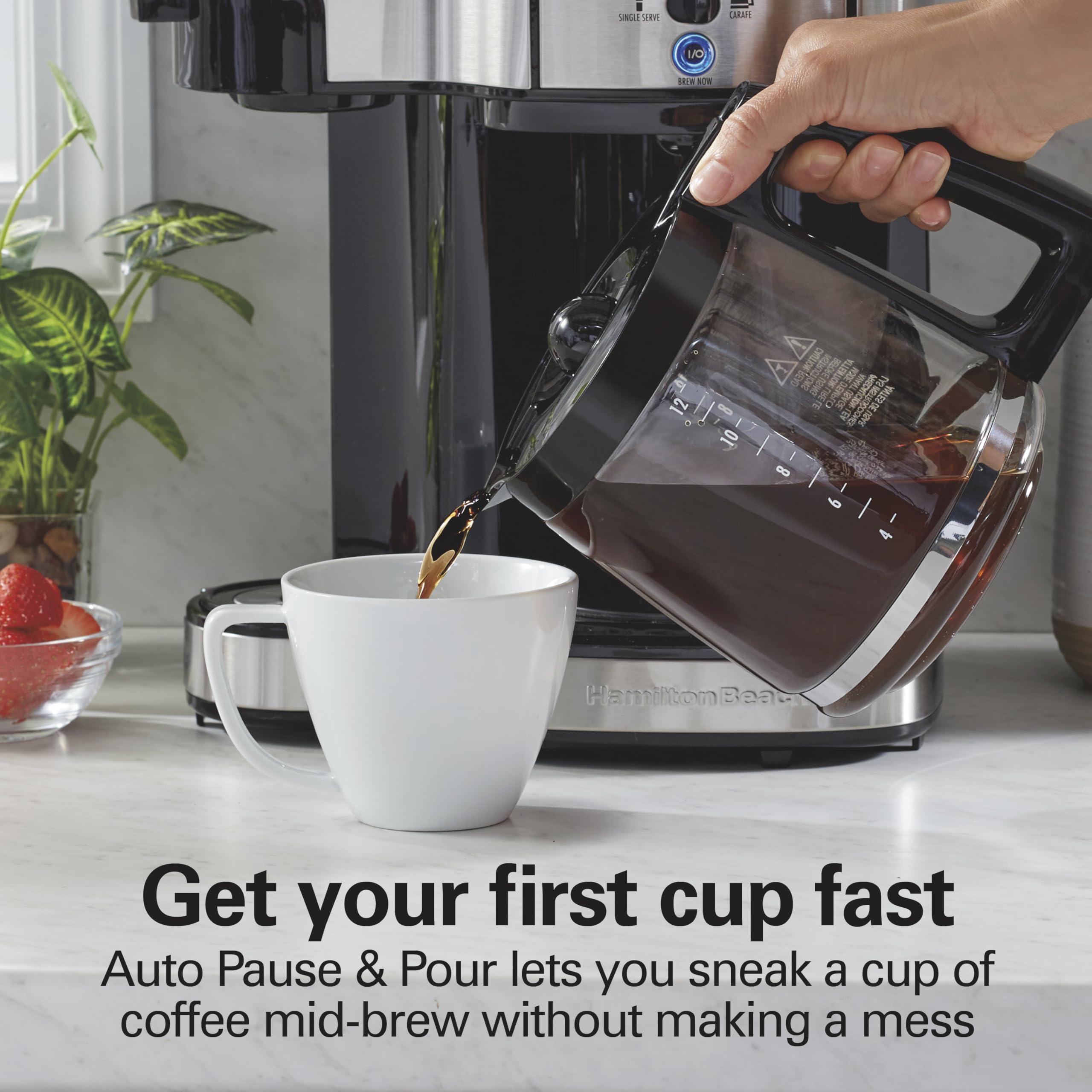 Hamilton Beach 2-Way Coffee Maker – 12-Cup Programmable Drip Machine & Single Serve Brewer, Auto Pause & Pour, Eco-Friendly, Dual Water Reservoirs, Black (49980R) - Image 8