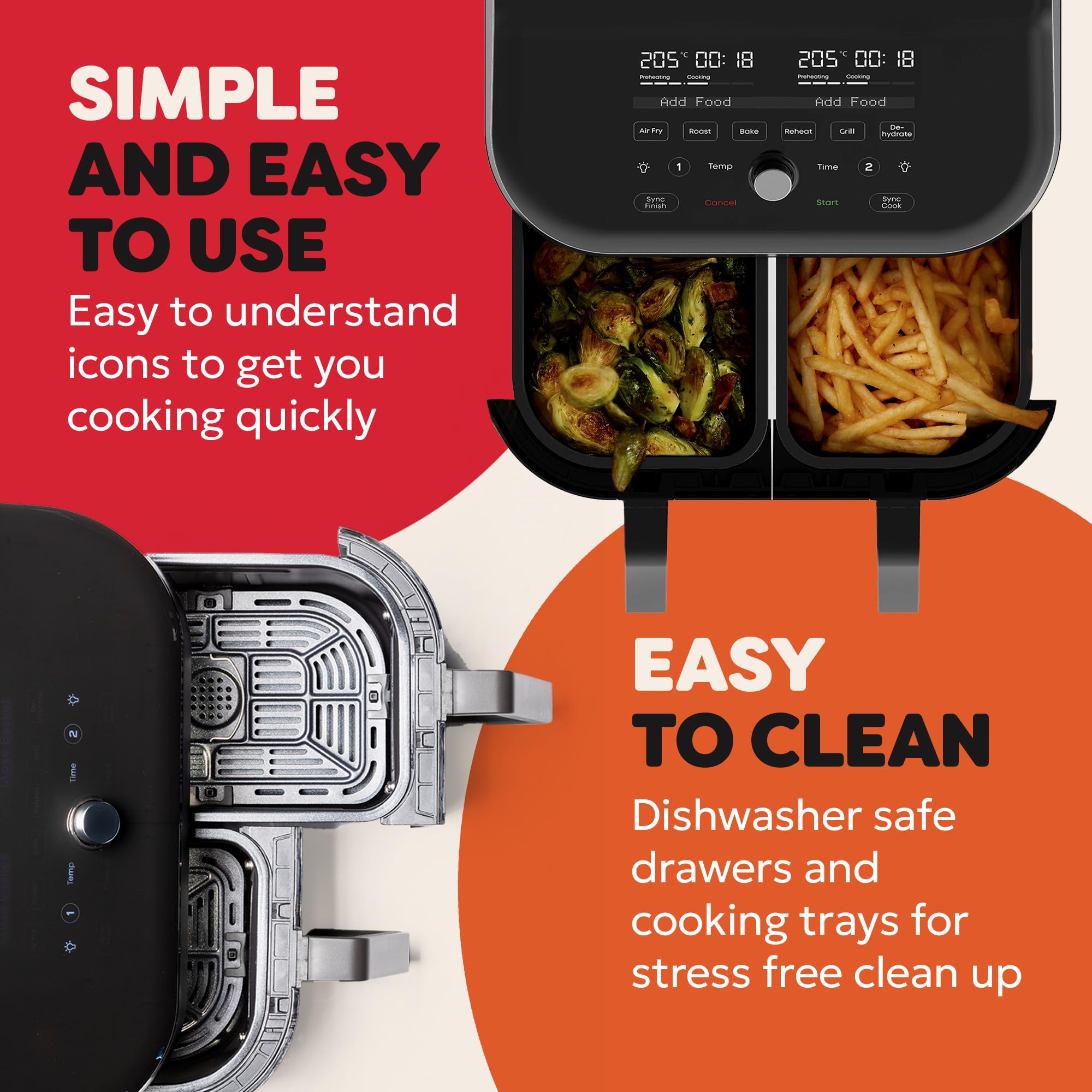 Instant Pot VersaZone Dual Air Fryer 8.5L – Double Basket with Divider, 8-in-1 Smart Cooking, Energy Saving, Easy Clean, Black Stainless Steel - Image 13