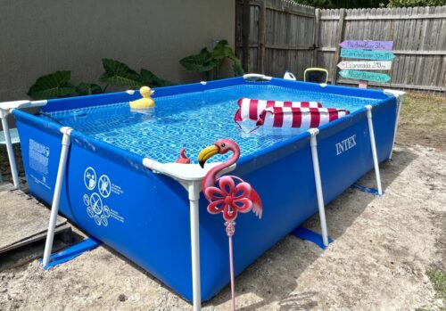 Intex 9.8ft x 6.6ft x 29.5in (300cm x 201cm x 75cm) Rectangular Above Ground Pool with Metal Frame & Flow Control Valve – Easy Setup Family Backyard Pool – 4,500L Capacity – Blue photo review