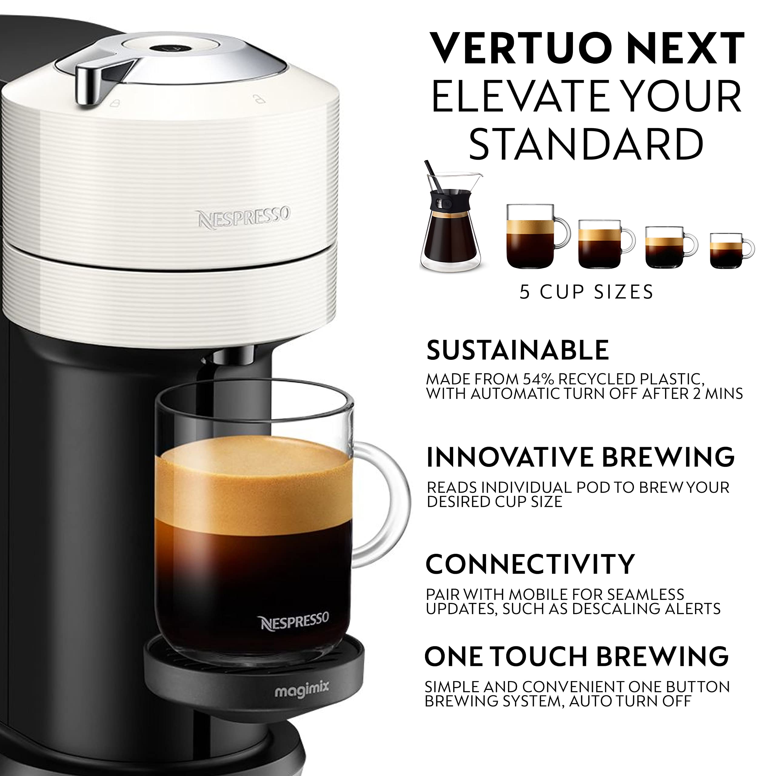 Nespresso ENV120.GYAE Vertuo Next Coffee Machine with Milk Frother – Dark Grey - Image 17