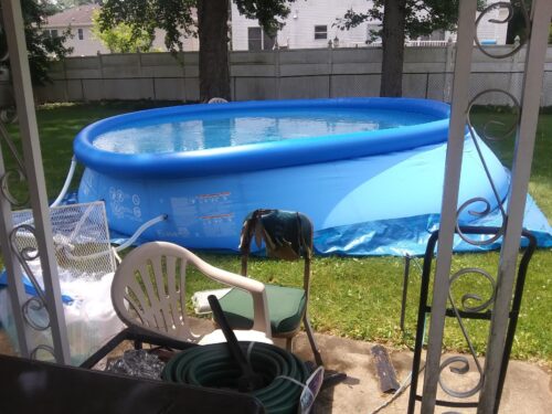 Intex 28167EH Easy Set Inflatable Pool Set – 15ft (4.57m) x 48in (122cm) Round Above Ground Pool with 1,000 GPH Pump, Ladder, Cover & Ground Cloth – 3,736 Gallon (14,141L) Capacity – 3-Ply PVC photo review